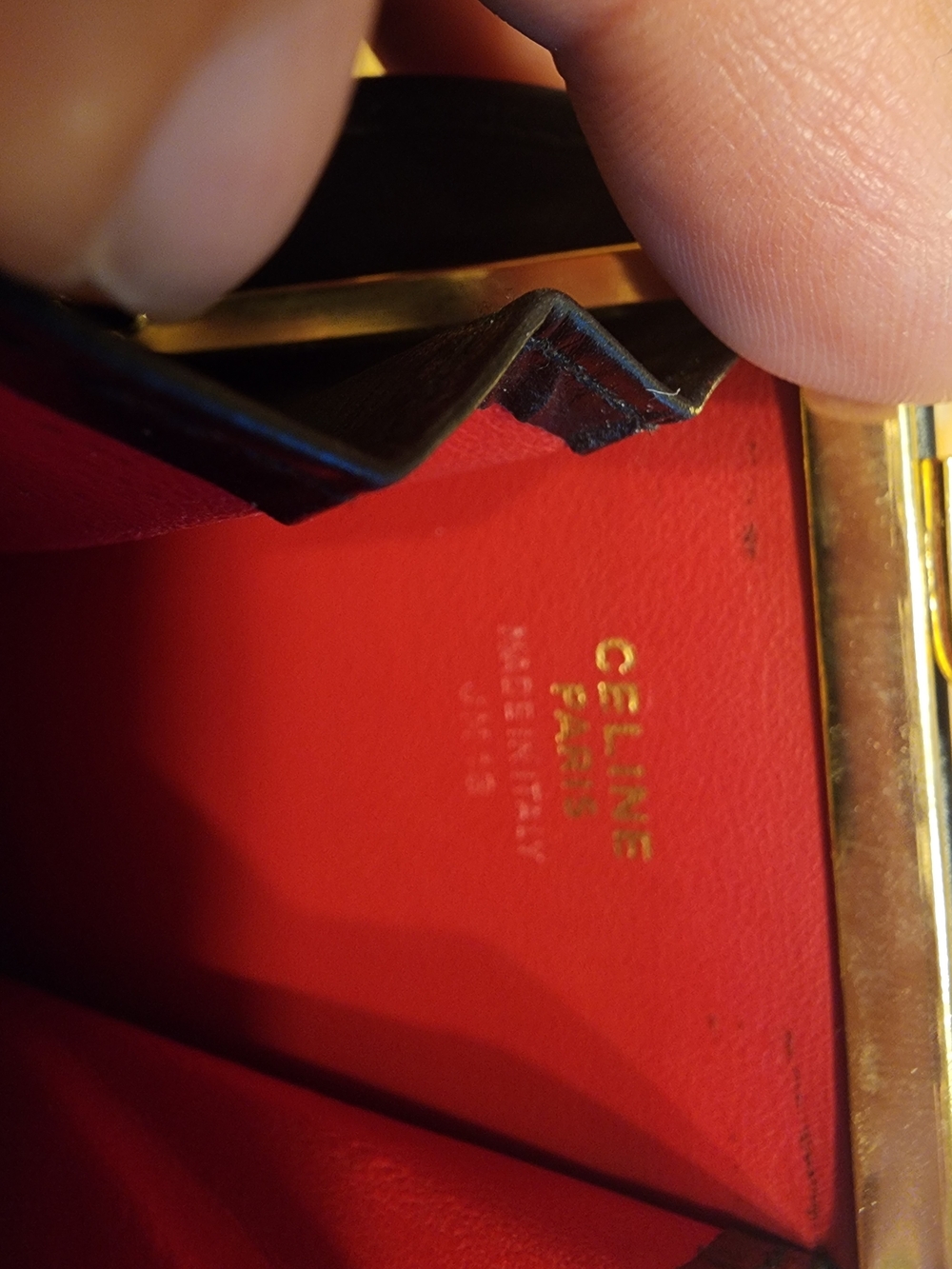 vintage Celine coin case featuring red suede and black leather Circa 1970's-1980 - Picture 13 of 16